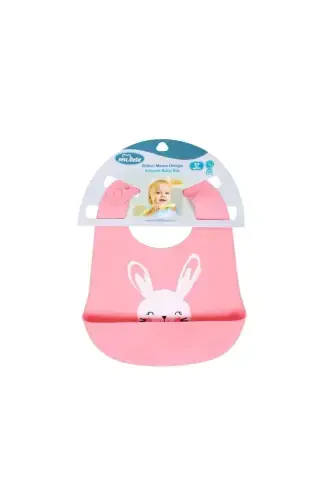 Patterned Silicone Baby Bib - 1