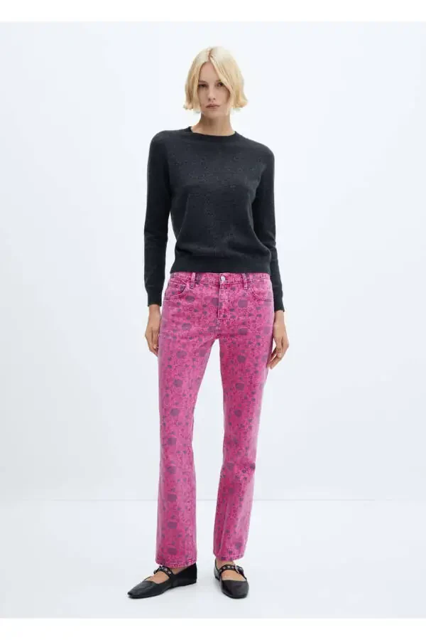Patterned straight-cut jeans - 2
