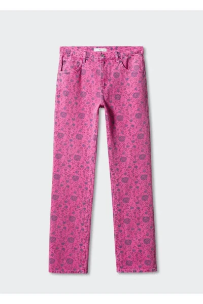 Patterned straight-cut jeans - 3