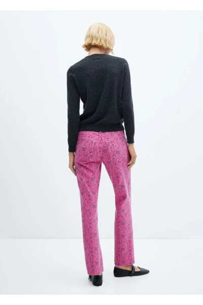 Patterned straight-cut jeans - 4