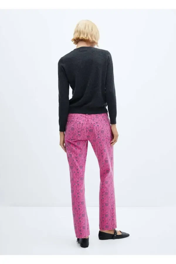 Patterned straight-cut jeans - 4
