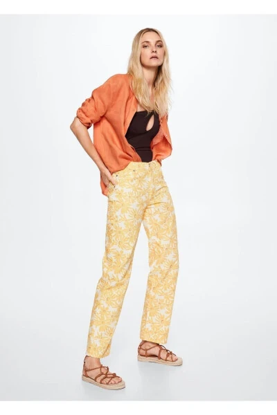 Patterned Straight-Cut Jeans - MANGO (1)