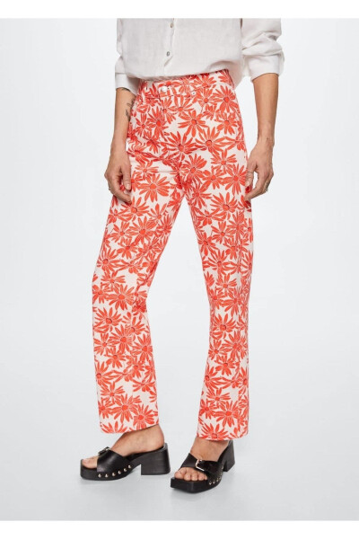 Patterned Straight Cut Jeans - MANGO WOMAN