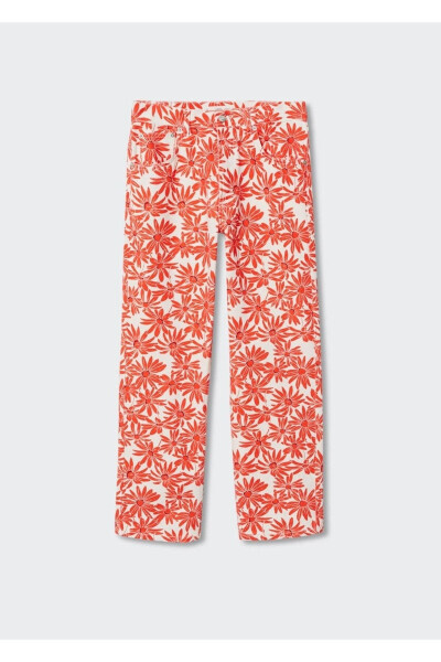 Patterned Straight Cut Jeans - 3