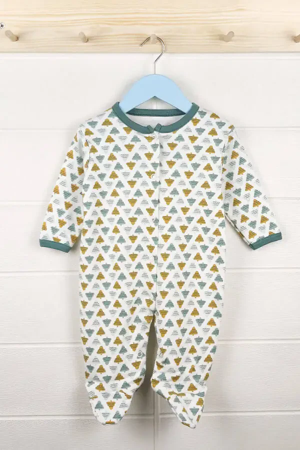 Patterned Unisex 3-Piece Baby Jumpsuit Set - 2