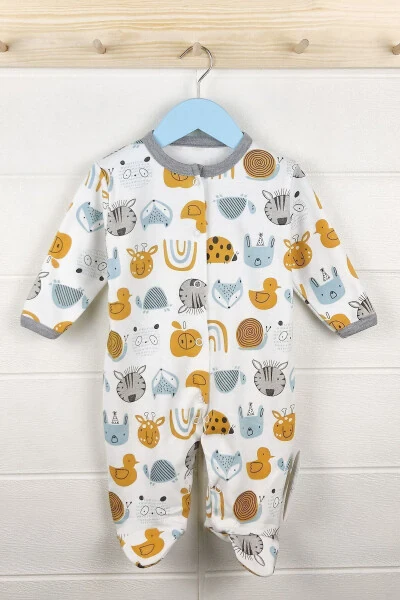 Patterned Unisex 3-Piece Baby Jumpsuit Set - 4