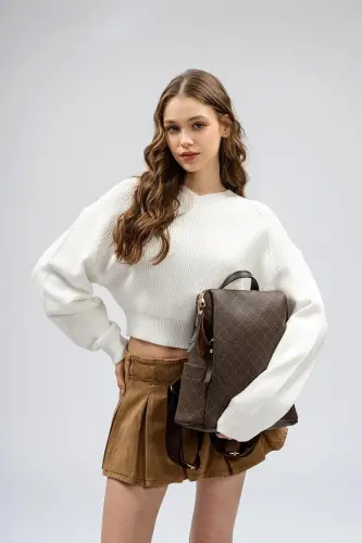 Patterned Women's Large Backpack - 6