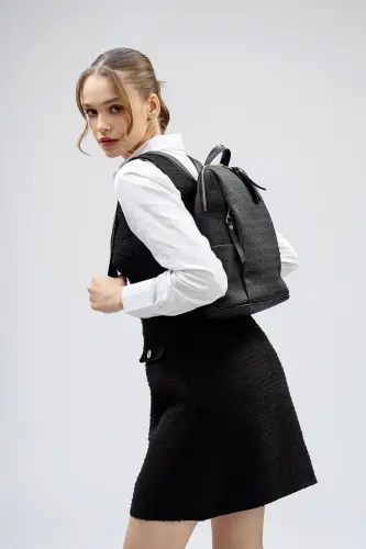 Patterned Women's Large Backpack - LUCKY BEES (1)