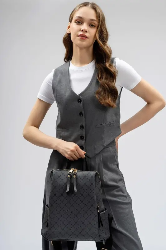 Patterned Women's Large Backpack - 5