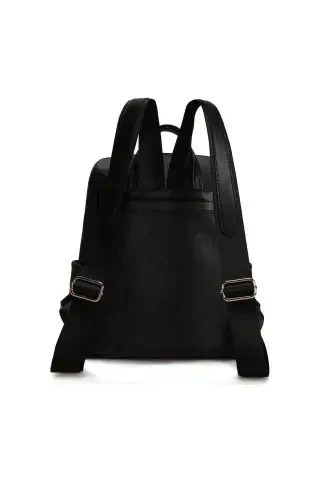 Patterned Women's Large Backpack-Black - 5