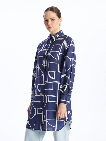 Patterned Women's Shirt Tunic - 15