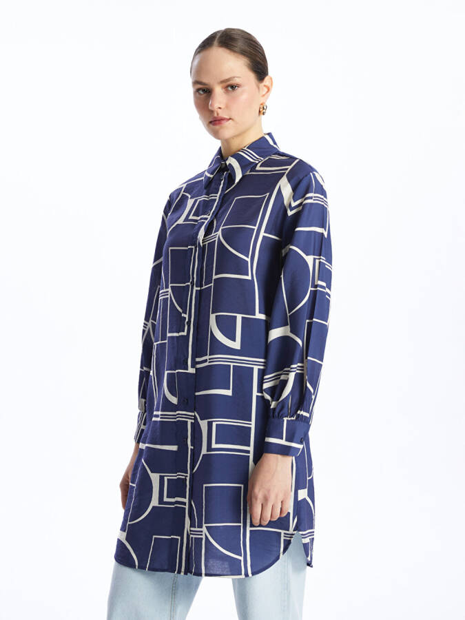 Patterned Women's Shirt Tunic - 15