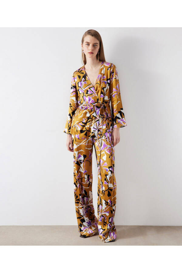 Patterned Wrap Blouse - 4