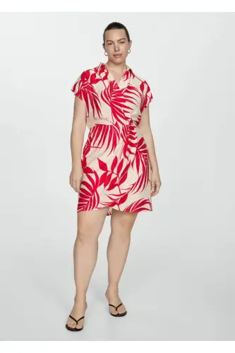 Patterned wrap dress - Ecru - 6