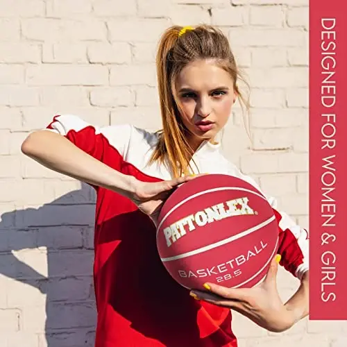 PATTONLEX Ayollar basketboli - 6-razmer (28.5) Nasos bilan - Qizlar basketboli uchun ideal - 5