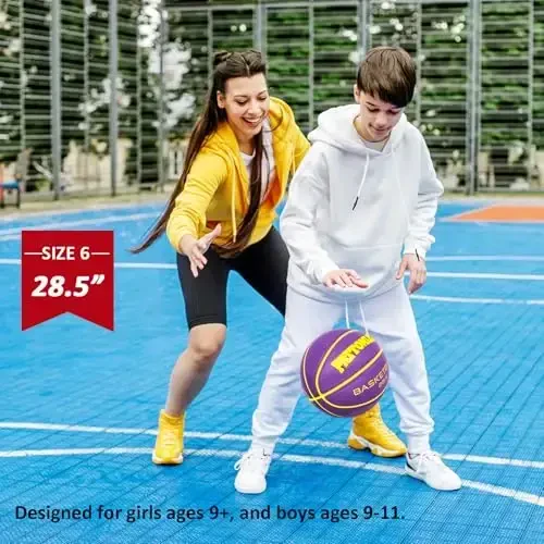 PATTONLEX Women's Basketball - Size 6 (28.5) with Pump - Ideal for Girls' Basketball - 5