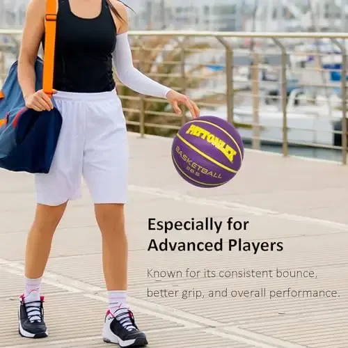 PATTONLEX Women's Basketball - Size 6 (28.5) with Pump - Ideal for Girls' Basketball - 4