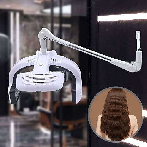 Pattosaey Professional Wall Mounted Hair Dryer 1500W 110V Hairdressing Dryer with 5 Heating Discs LCD Display Multi-Functional Adjustable Hair Processor with Timer - 2