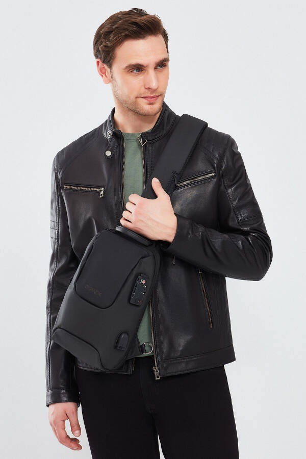 Paul Men's Black Leather Jacket 23wge6503ev - 4