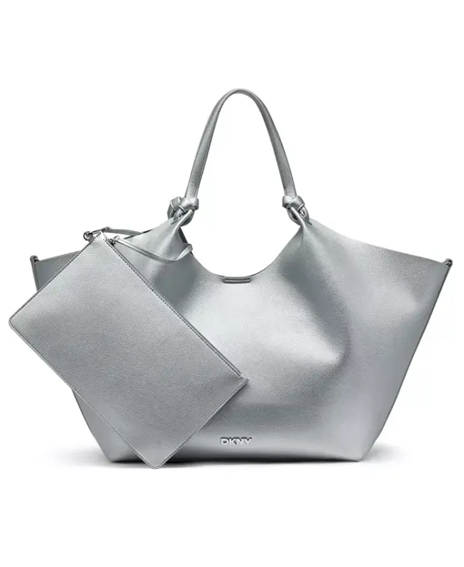 Paula Commuter Extra Large Tote Handbag - Silver - DKNY