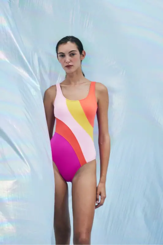 Pauline Colorful Sports Swimsuit-Aysu Türkoğlu Collection - 2