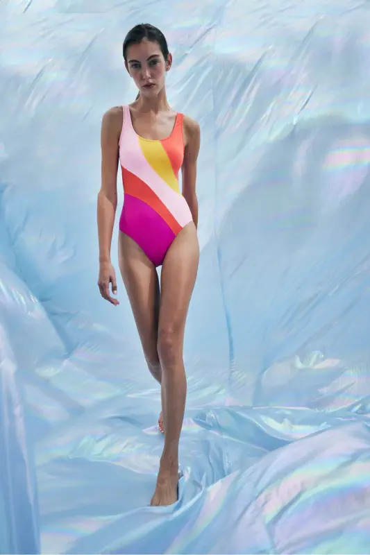 Pauline Colorful Sports Swimsuit-Aysu Türkoğlu Collection - 3