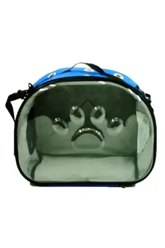Paw Print Cat Dog Back Shoulder and Arm Portable Pet Carrier Bag Blue-Blue - Modazone (1)