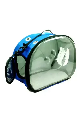 Paw Print Cat Dog Back Shoulder and Arm Portable Pet Carrier Bag Blue-Blue - 3