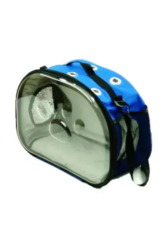 Paw Print Cat Dog Back Shoulder and Arm Portable Pet Carrier Bag Blue-Blue - 4