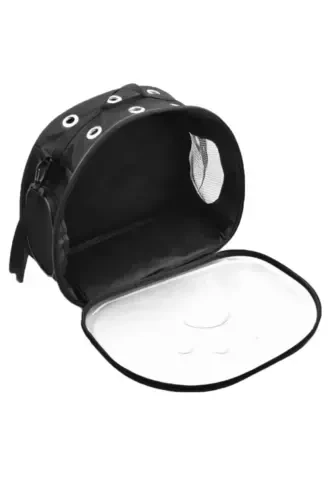 Paw Print Cat Dog Back Shoulder Arm Portable Pet Carrier Bag Black-Black - 3