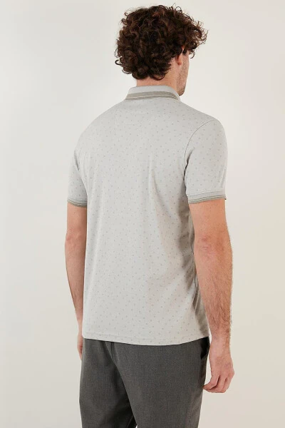 Paxta Aralashgan Naqshli Slim Fit Polo Ko'ylagi 646B3250 - 15