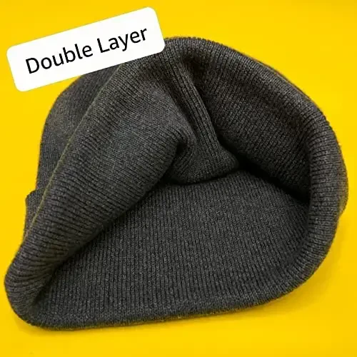 Paxta Beanie Ayollar Erkaklar uchun Shlyapa, Ikki Qavatli Issiq Trikotaj Qishki Shlyapalar, Baliqchi Bo'shashgan Ski Manjetli Beanie череп Qopqoq - 5