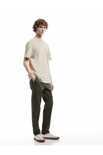 Paxta cho'ntakli Slim Fit Chino shim - Haki - KOTON (1)