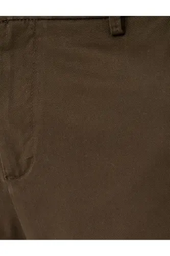 Paxta Gabardin cho'ntak detallari Chino shim - Qahva - 6