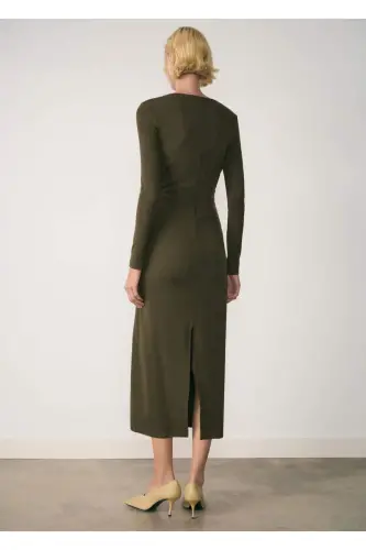 Paxta midi koʻylak-Xaki rang - 4