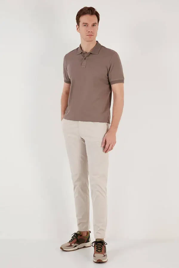 Paxta Regular Fit tugmachali Polo yoqa T Shirt 5902739 - 16