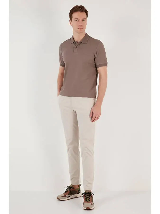 Paxta Regular Fit tugmachali Polo yoqa T Shirt 5902739 - 4