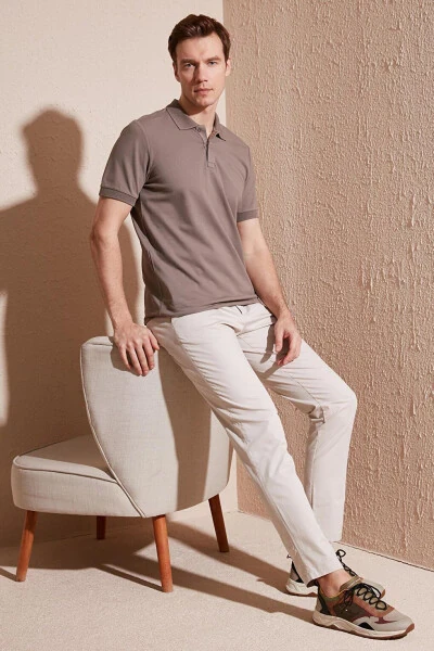 Paxta Regular Fit tugmachali Polo yoqa T Shirt 5902739 - 20