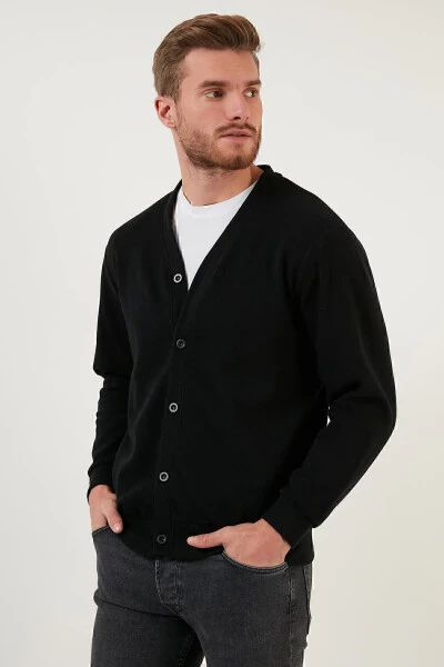 Paxta Regular Fit Tugmachali V-bo'yinli Ko'yla Erkaklar Ko'yla 456205 - 12