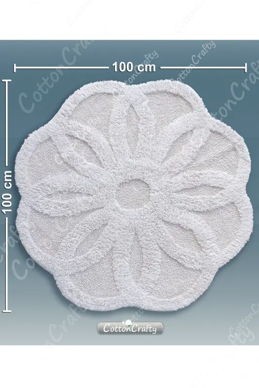Пахта тафтинг су ютувчи ҳаммом пасмоқи, ҳаммом гилеми LOTUS 100x100 см - 5