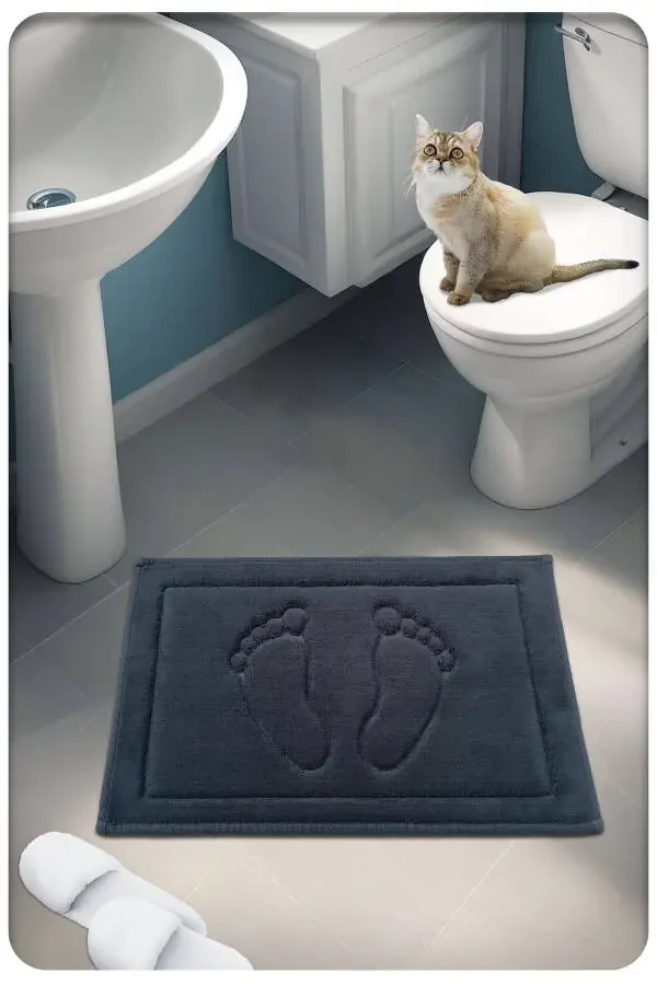 Пахта тўқима су ютувчи ҳаммом тахтачаси оёқ 60x40 см - 1