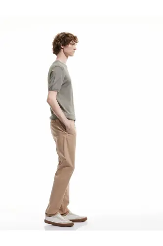 Paxta tugmachali chino cho'ntak detallari Slim Fit shim - 1
