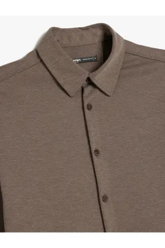 Paxta tugmachali regular fit pike matodan uzun qisma - 5