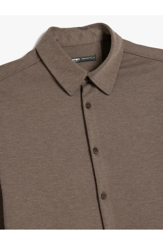 Paxta tugmachali regular fit pike matodan uzun qisma - 5