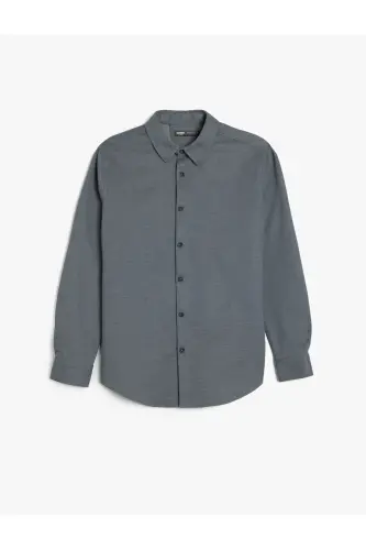 Paxta tugmachali regular fit pike matodan uzun yengli - 3