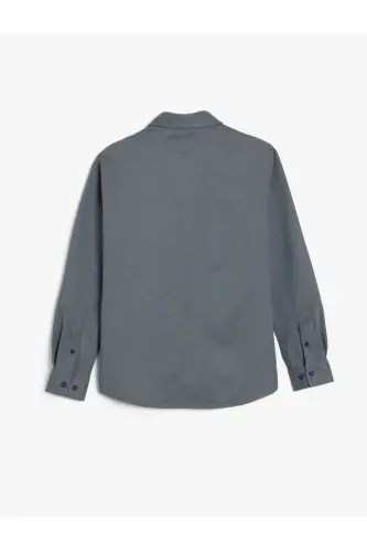 Paxta tugmachali regular fit pike matodan uzun yengli - 4