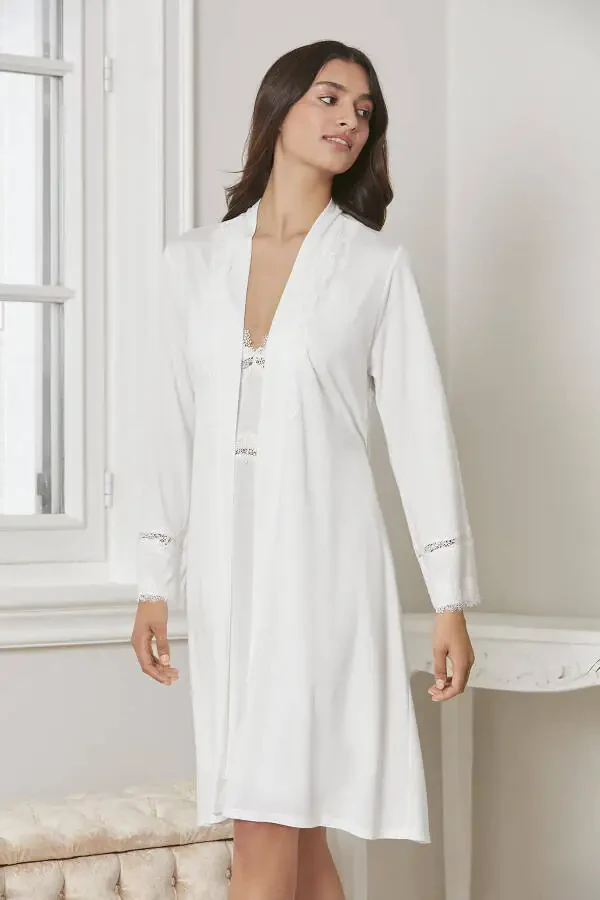 Paxta tungi ko'ylak xalat pijama to'plami shortik to'plami 6 ta to'plam kelin chayz to'plami - 5965 - 3