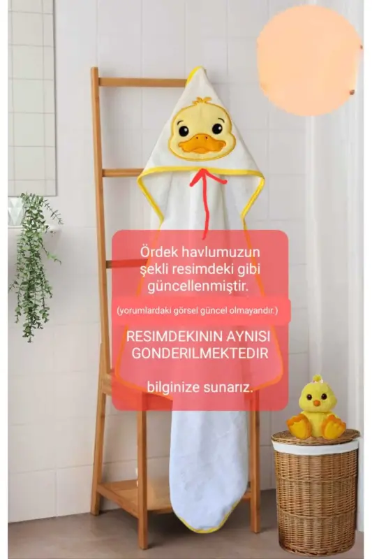 Paxta Yumshoq Qiz-o'g'il Yangi tug'ilgan chaqaloq / chaqaloq Hammom O'rash Sochig'i Sariq / o'rdak-OQ - 2