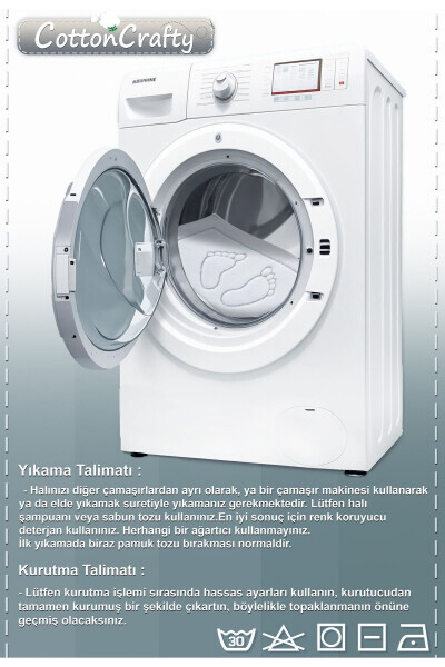 Пахтадан қўлда тўқилган сув ўтказадиган ҳаммом тахтачаси тўплами, Cottonway 2 ли комплект 60x100 - 60x50 - 5