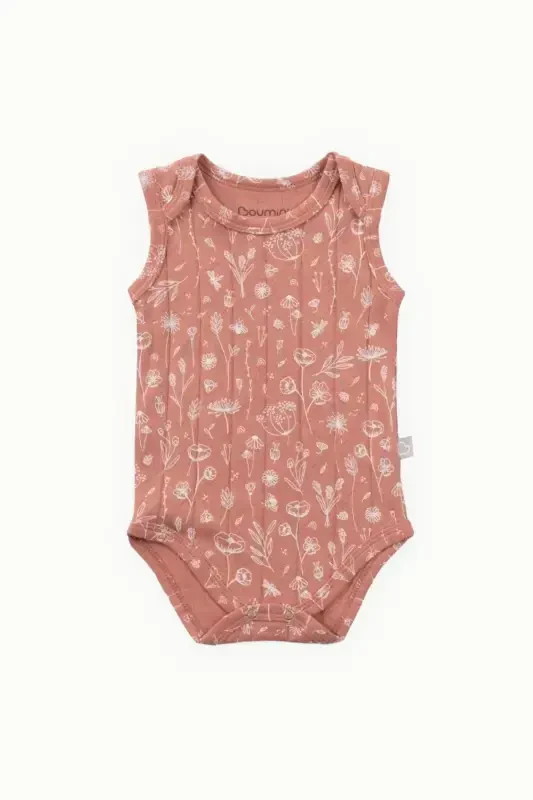 Paxtadan tayyorlangan chaqaloqlar uchun tugmachali atlet. Bahorgi gulli kiremit. - 3